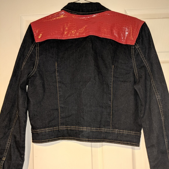 Denim Jacket with Red Accent - Picture 2 of 6